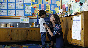 The kindergarten teacher